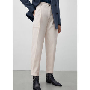 NWT~ Massimo Dutti Slouchy Cotton Twill Trousers Pants ~US 2 /EUR 34